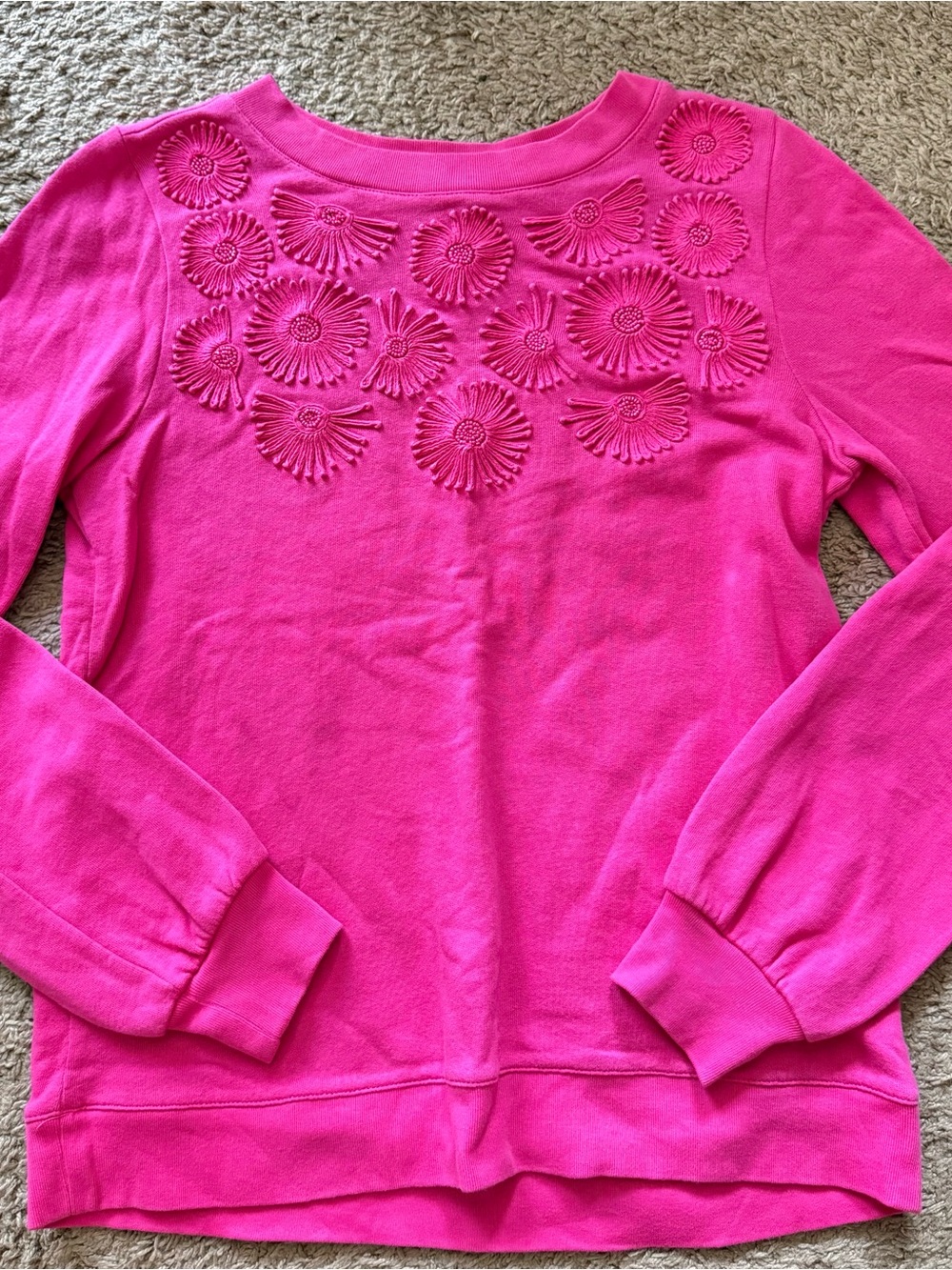 Women’s Small Talbots Hot Pink Embroidered Crewneck Top